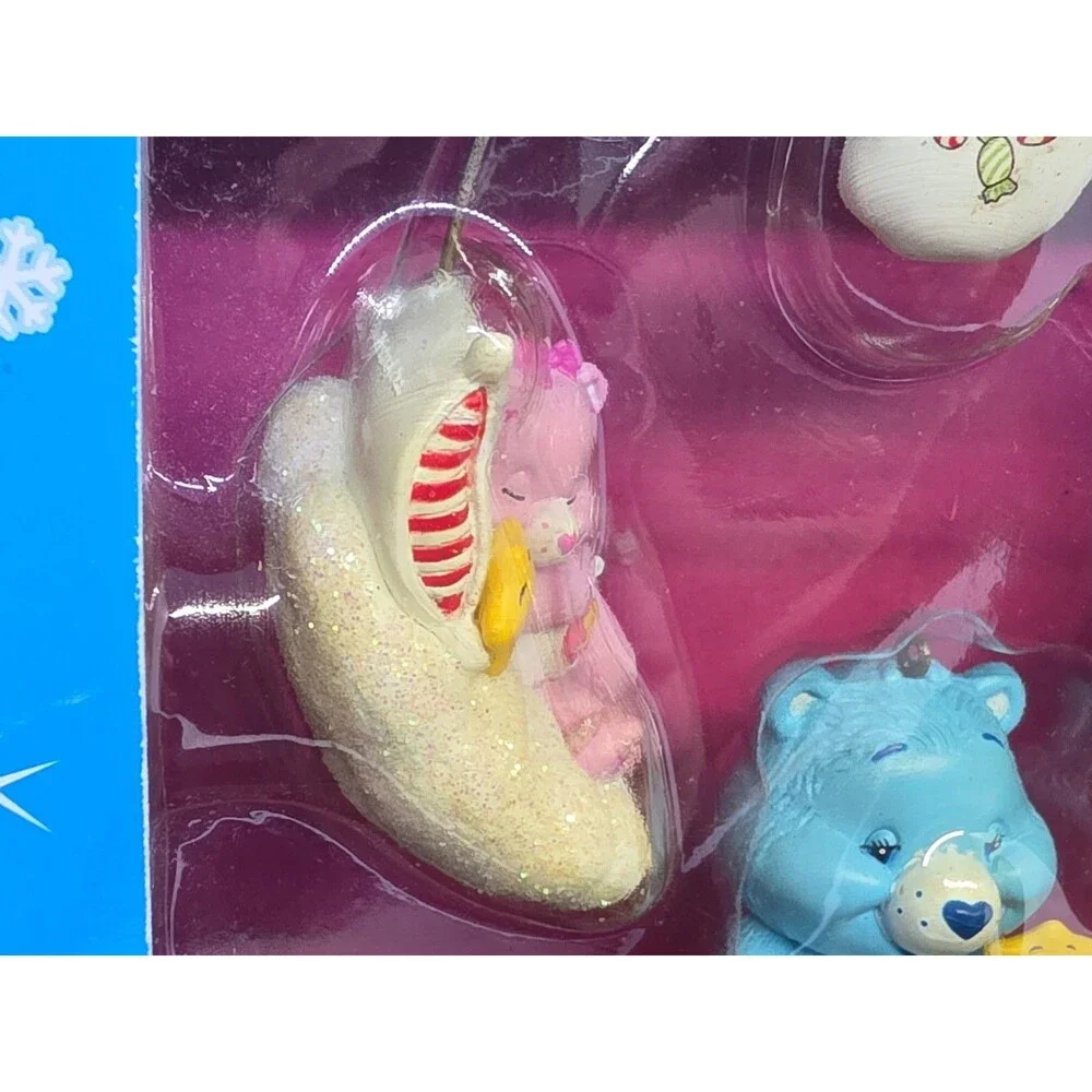 VTG Care Bears Ornament Set 3pc Bedtime Wish Love-a-Lot 2006 American Greetings